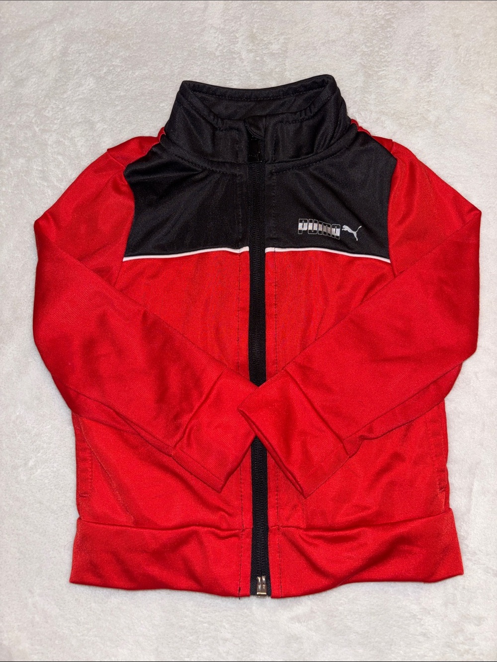 Puma 18 month Red and Black Kids Zip-Up Track Jacket